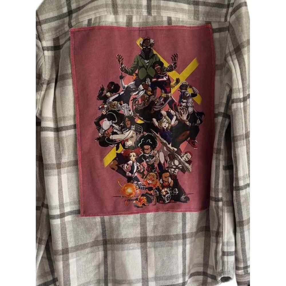 April 25th Flannels – “The Boondocks x MHA” Upcycled Plaid‎ Flannel | H&M